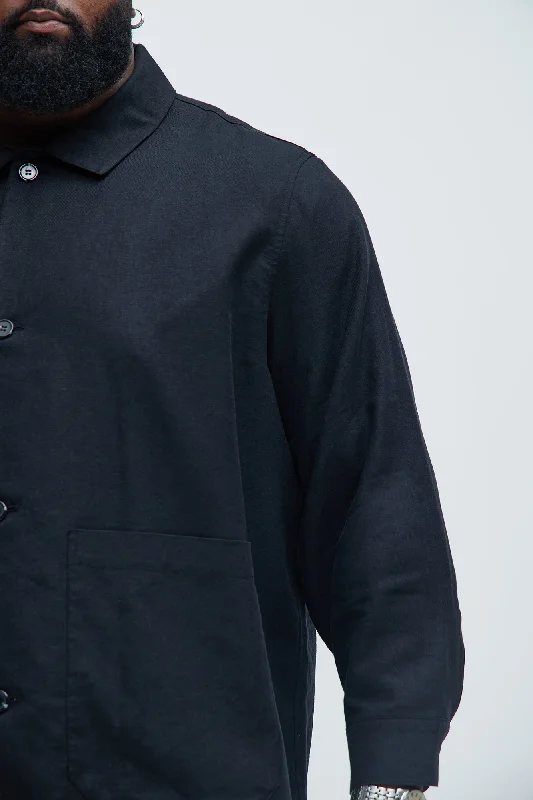 Bahamas Linen Chore Jacket - Black