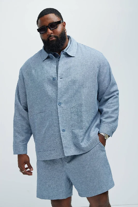 Bahamas Linen Chore Jacket - Blue