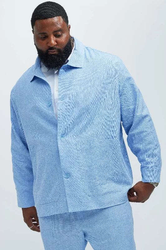 Bahamas Linen Chore Jacket - Ice Blue