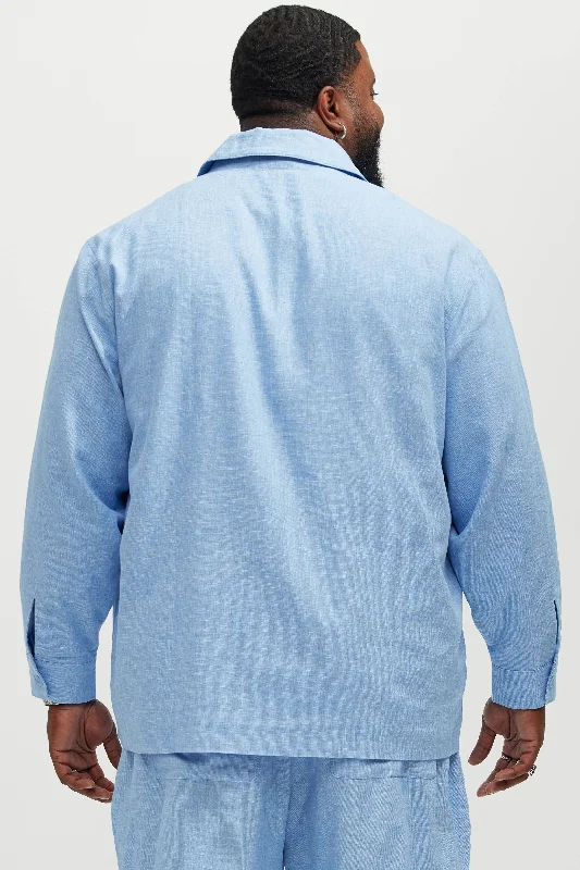 Bahamas Linen Chore Jacket - Ice Blue