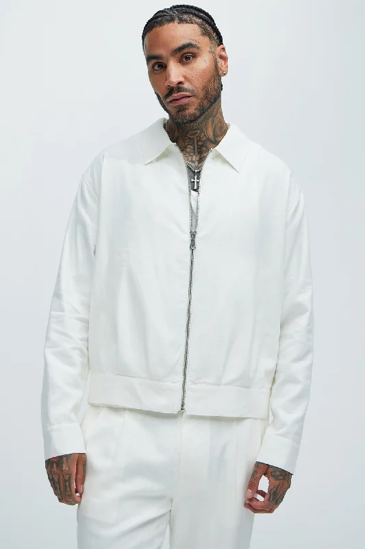 Bahamas Linen Zip Jacket - White