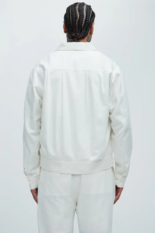 Bahamas Linen Zip Jacket - White