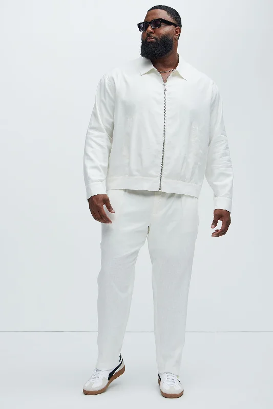 Bahamas Linen Zip Jacket - White