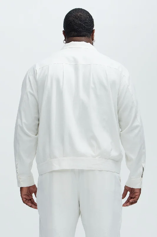 Bahamas Linen Zip Jacket - White