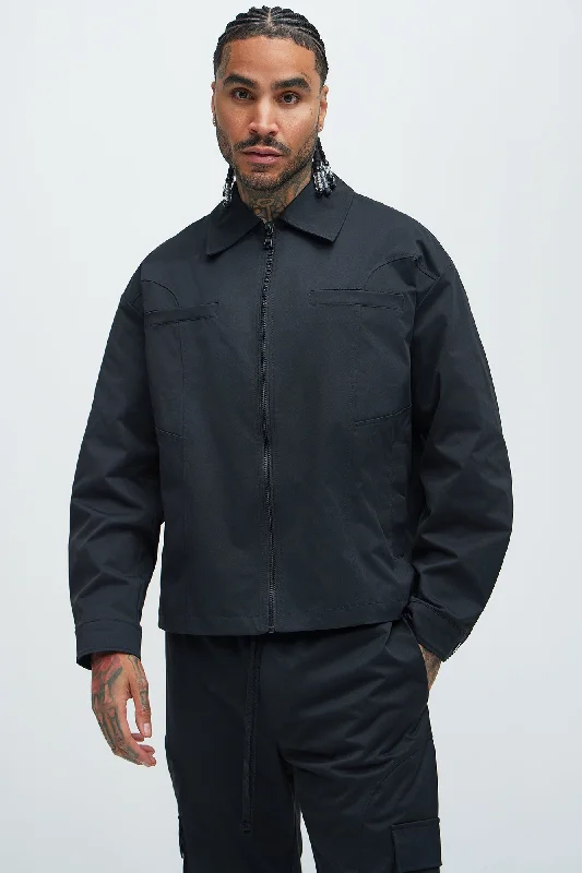 Bam Zip Up Work Jacket - Black