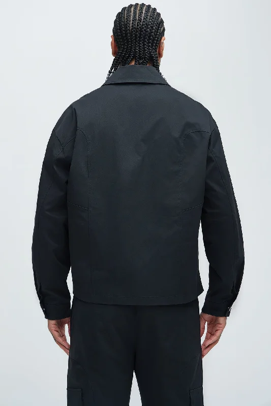 Bam Zip Up Work Jacket - Black