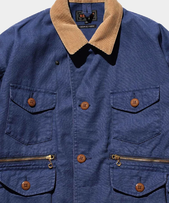 BEAMS Plus Fish-hunting Jacket Heavy Oxford in Blue