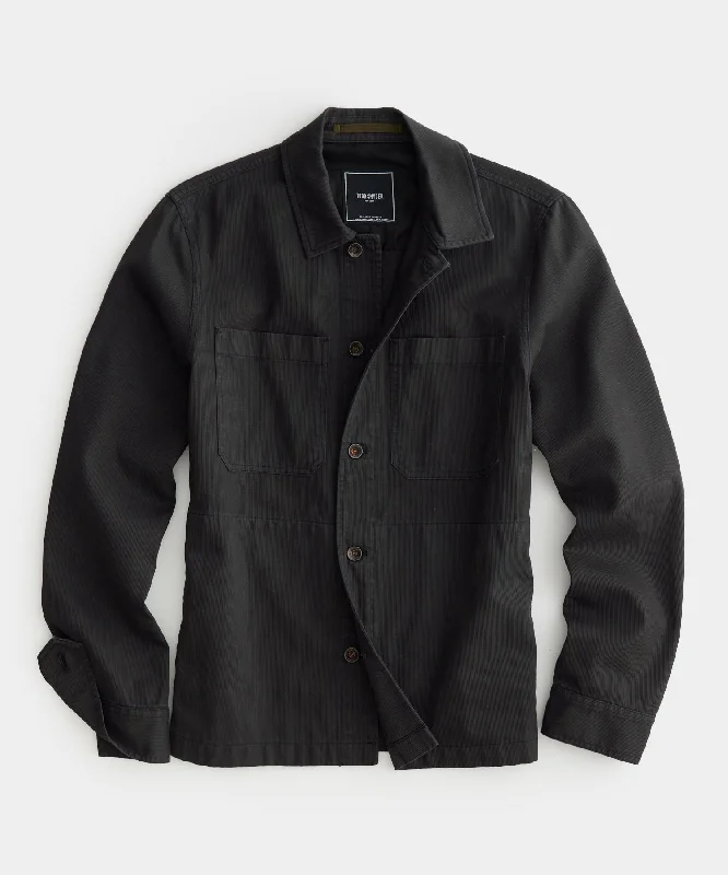 Bedford Corduroy Shop Shirt in Faded Black