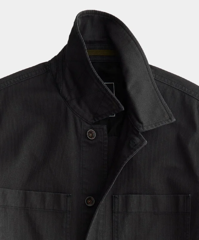 Bedford Corduroy Shop Shirt in Faded Black