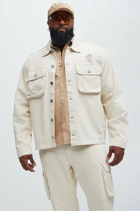 Benson Distressed Work Jacket - Cream