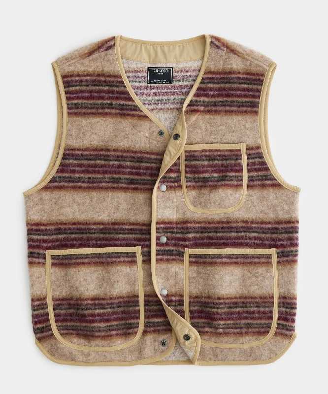 Blanket Stripe Sherpa Vest