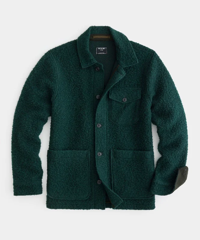 Boucle Chore Jacket in Evergreen