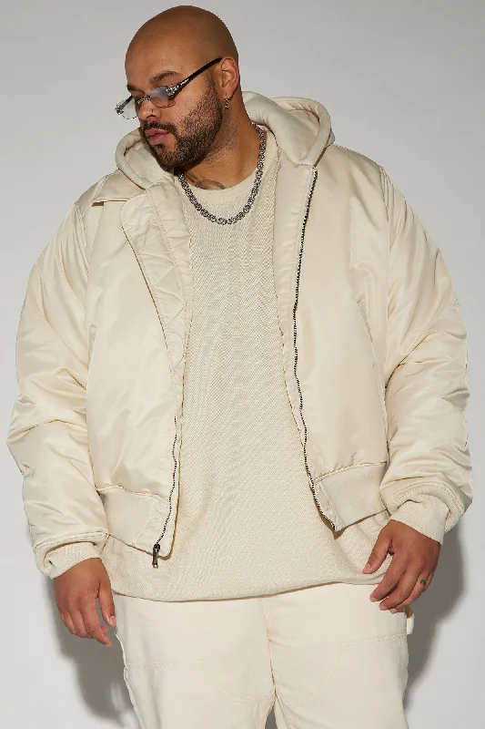 Can't Replace Nylon Hooded Bomber Jacket - Off White