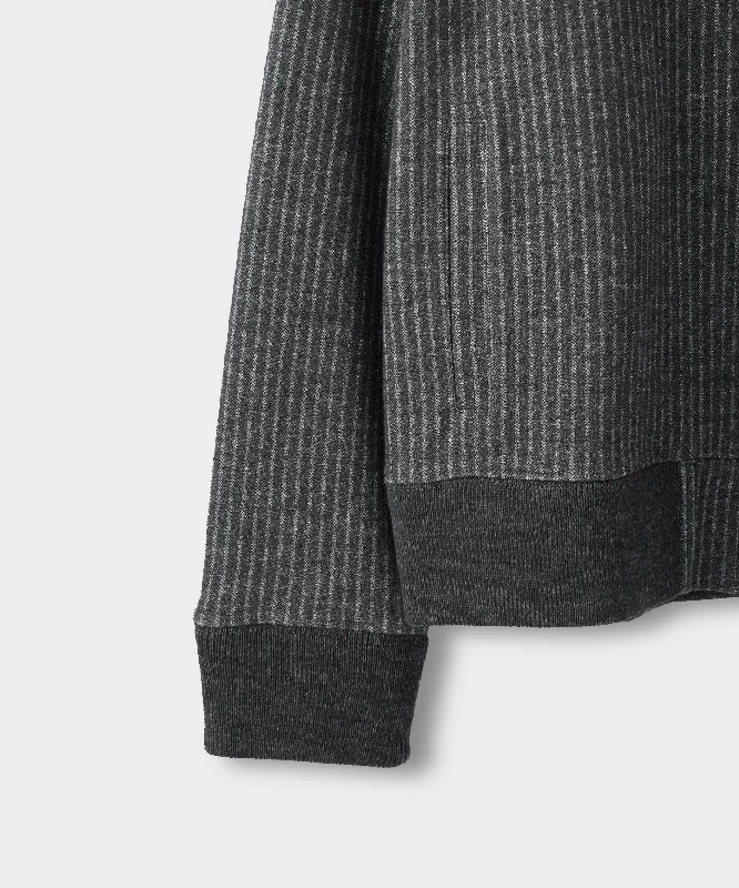 Chalk Stripe Track Jacket in Charcoal