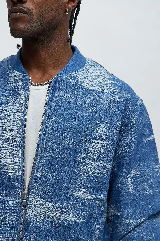 Cloud 9 Textured Bomber - Light Blue