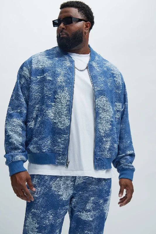 Cloud 9 Textured Bomber - Light Blue