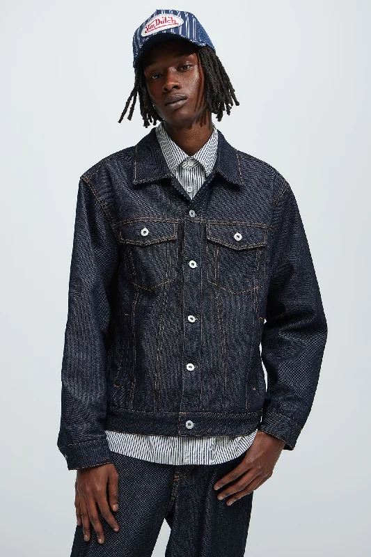 Collin Raw Denim Trucker Jacket - Indigo