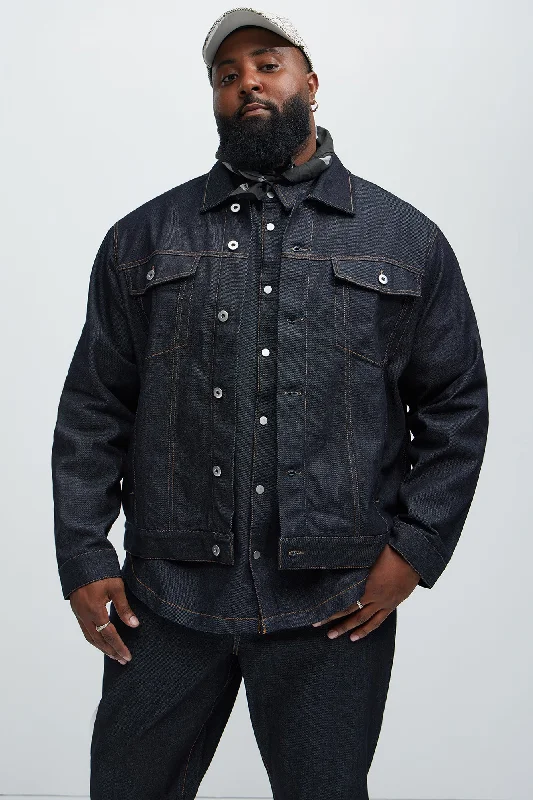 Collin Raw Denim Trucker Jacket - Indigo