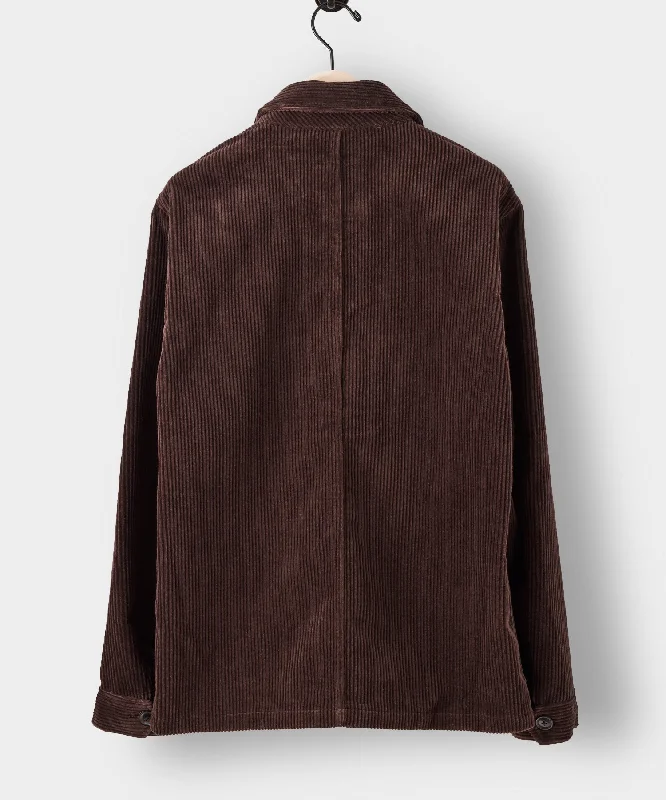 Italian Corduroy Chore Coat in Chocolate