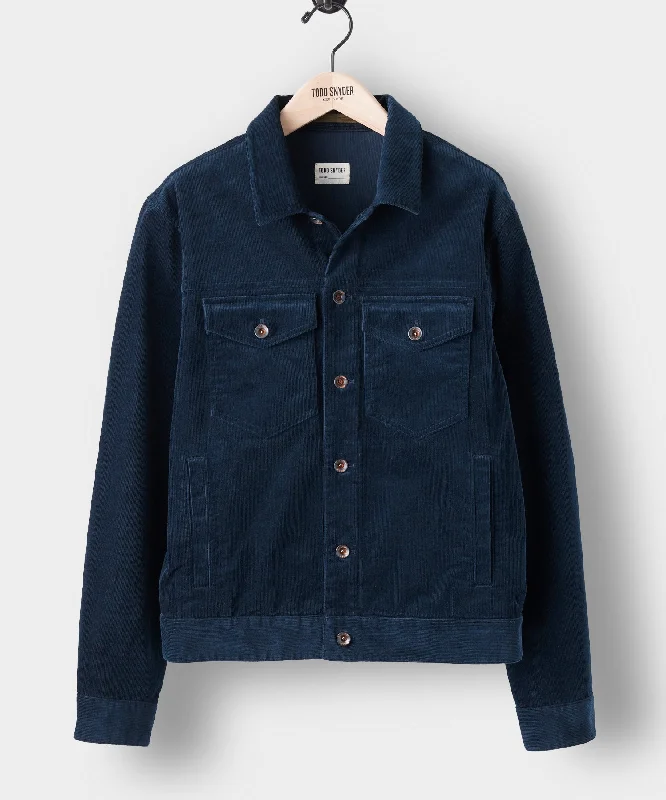 Italian Corduroy Dylan Jacket in Navy