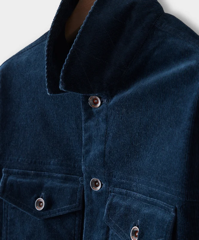 Italian Corduroy Dylan Jacket in Navy