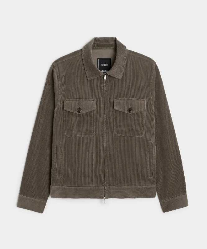 Corduroy Station Jacket in Dark Grey