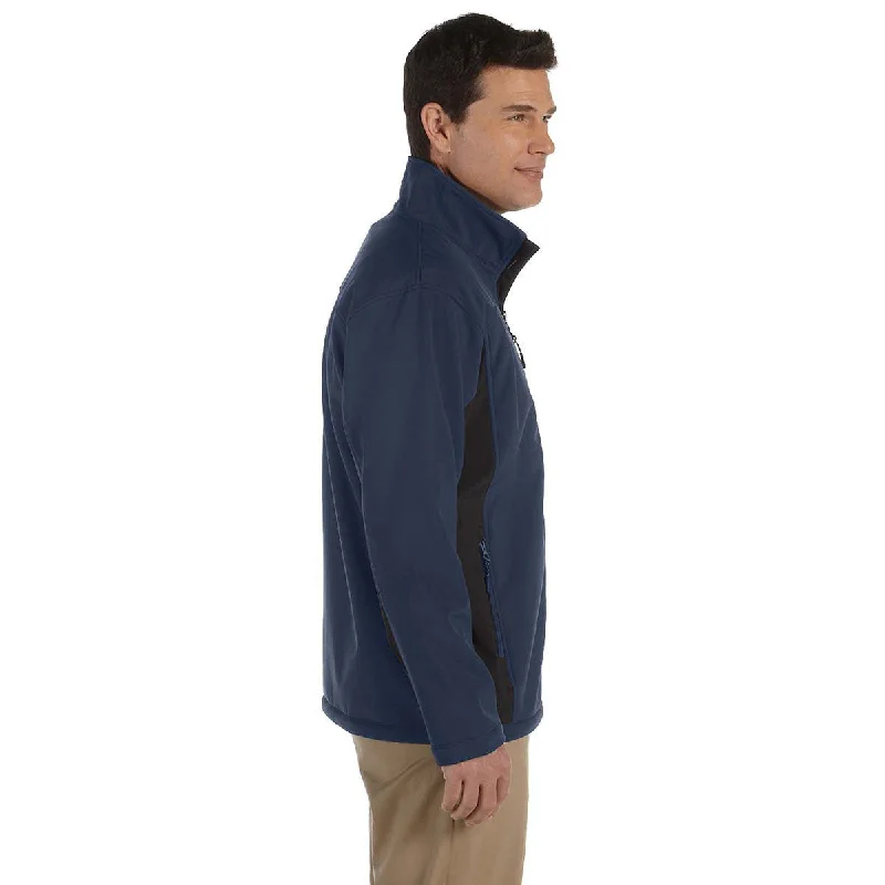 Devon & Jones Men's Navy/Dark Charcoal Soft Shell Colorblock Jacket