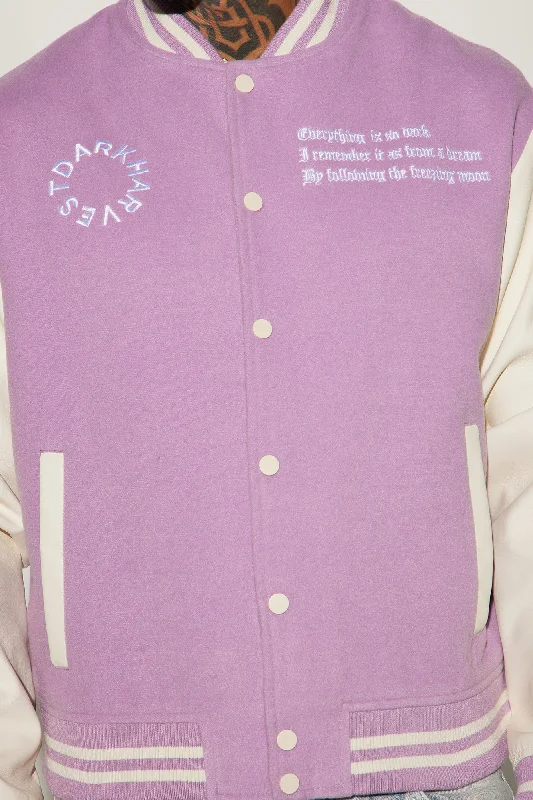 Dark Harvest Varsity Jacket - Lavender