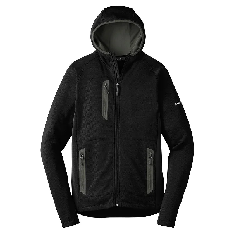 Eddie Bauer Men's Black Sport Hooded Full-Zip Fleece Jacket