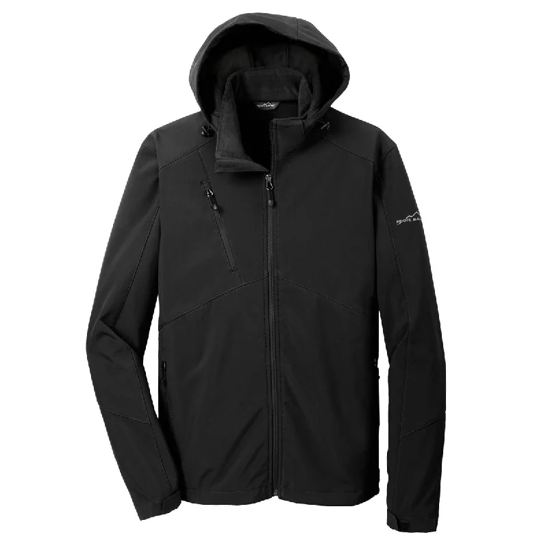 Eddie Bauer Men's Black Hooded Softshell Parka