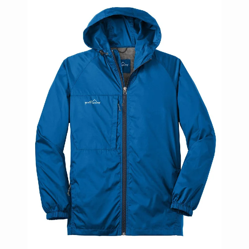 Eddie Bauer Men's Brilliant Blue Packable Wind Jacket