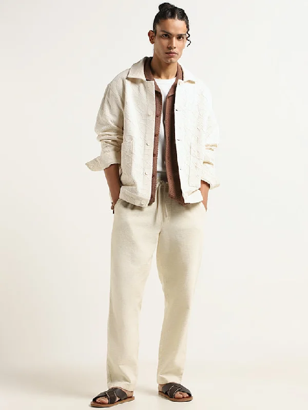 ETA Off-White Self-Patterned Cotton Blend Relaxed Fit Jacket