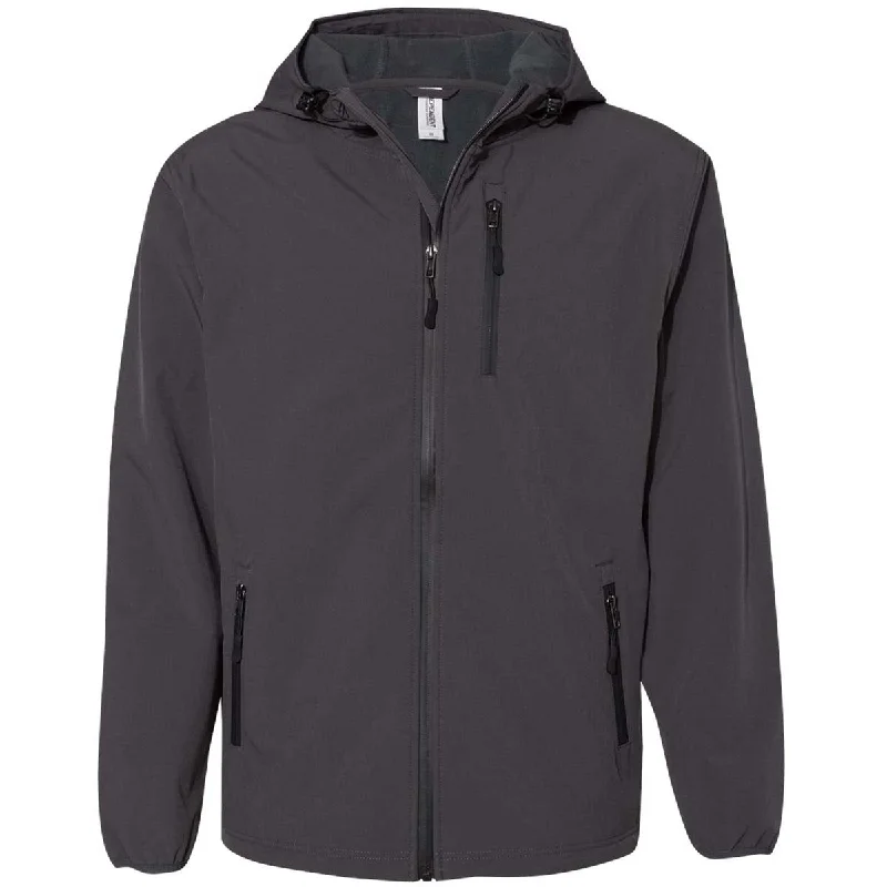 Independent Trading Co. Men's Graphite Poly-Tech Soft Shell Jacket