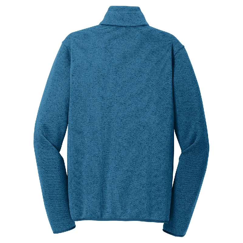 Port Authority Men's Medium Blue Heather Sweater Fleece Jacket