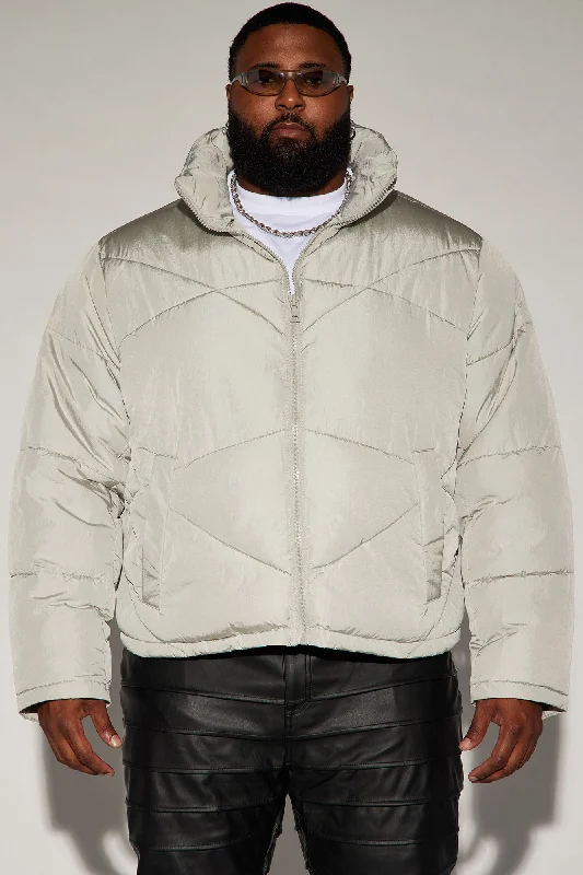 George Quilted Nylon Puffer Jacket - Grey