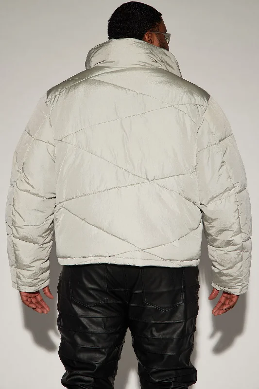 George Quilted Nylon Puffer Jacket - Grey