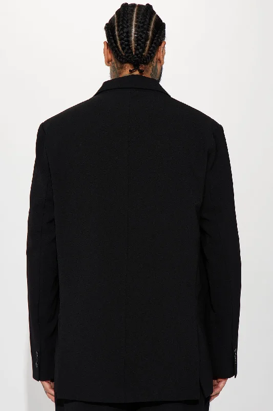 Golden Hour Boxy Double Breasted Suit Jacket - Black