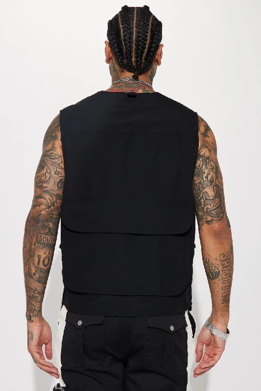 Hard To Miss Ripstop Tactical Cargo Vest - Black