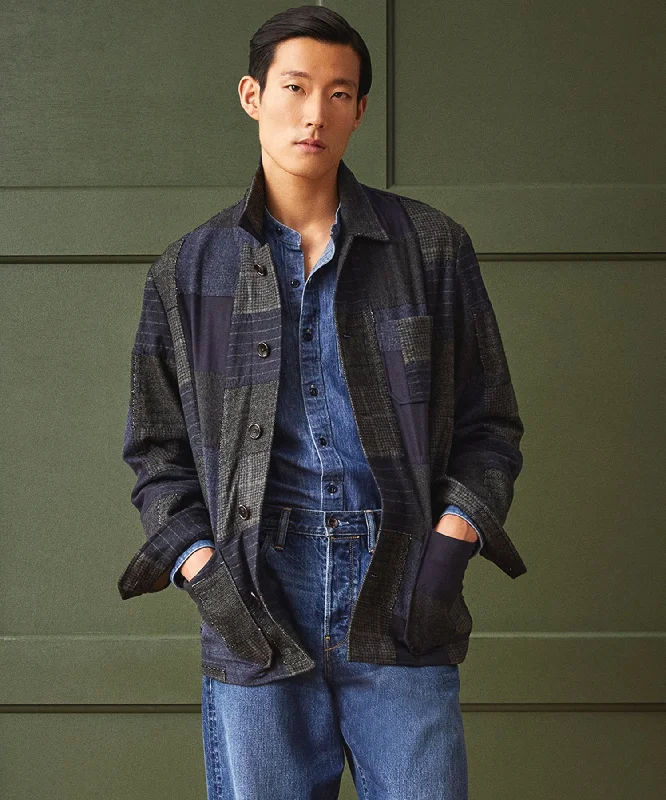 Indigo Patchwork Tailored Chore Jacket