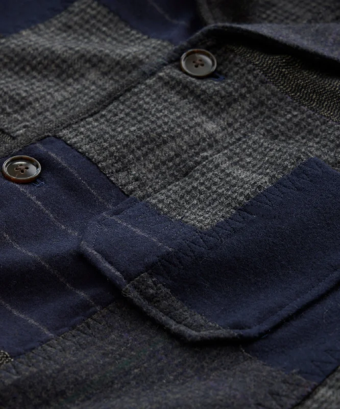 Indigo Patchwork Tailored Chore Jacket