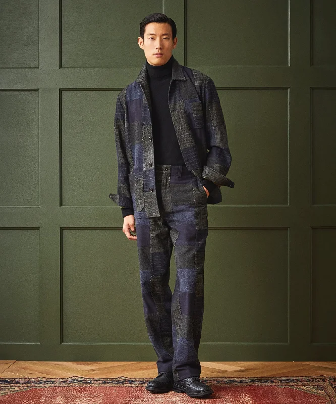 Indigo Patchwork Tailored Chore Jacket