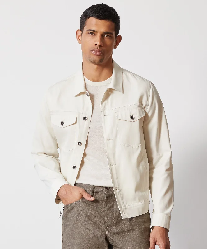 Italian Lightweight Dylan Jacket in Cream