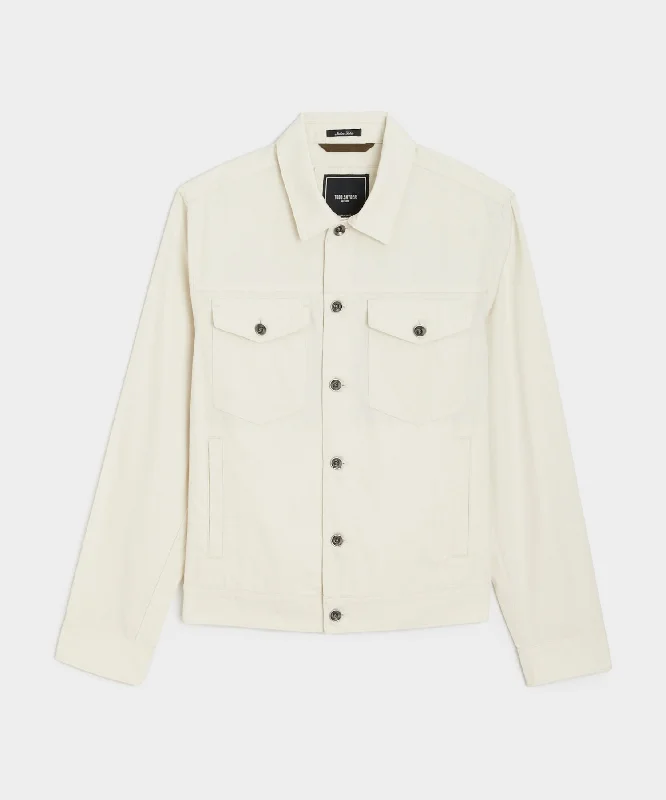 Italian Lightweight Dylan Jacket in Cream