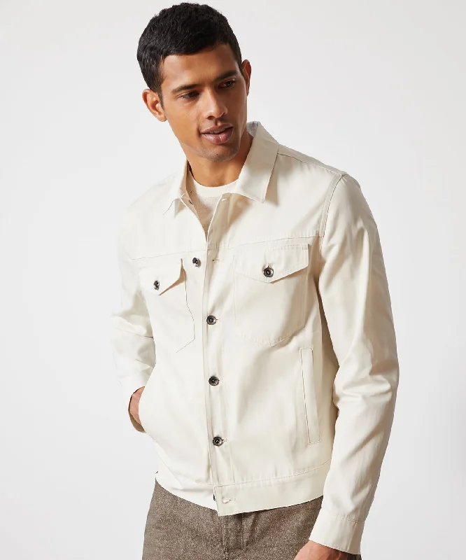 Italian Lightweight Dylan Jacket in Cream