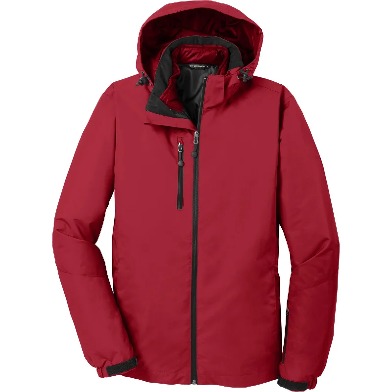 Port Authority Men's Rich Red/Black Vortex Waterproof 3-in-1 Jacket