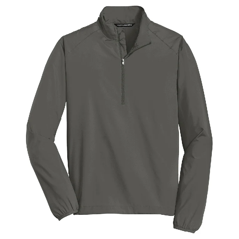 Port Authority Men's Grey Steel Zephyr 1/2-Zip Pullover