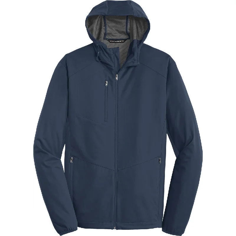 Port Authority Men's Dress Blue Navy Active Hooded Soft Shell Jacket