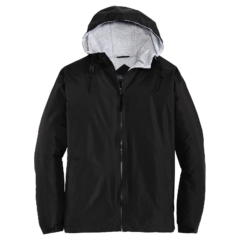 Port Authority Men's Black/Light Oxford Team Jacket