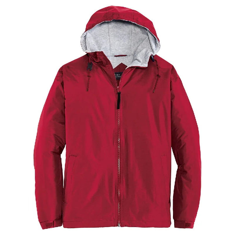 Port Authority Men's Red/Light Oxford Team Jacket