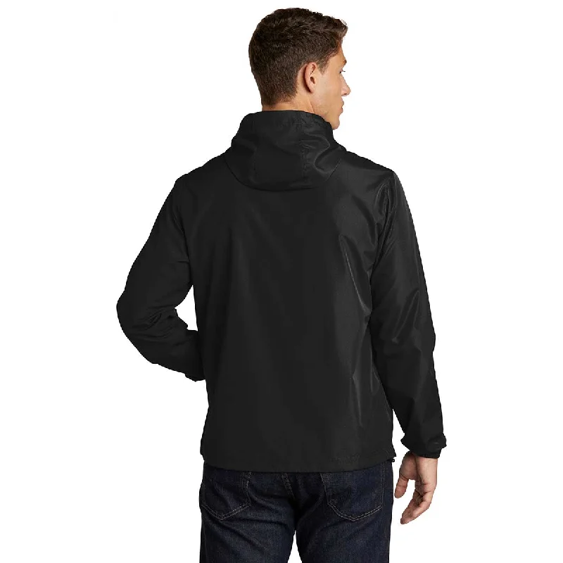 Sport-Tek Men's Black Packable Anorak